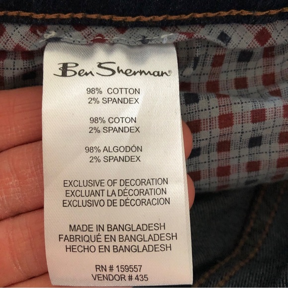 NWT Men’s Ben Sherman Slim Fit Mid Rise Dark Wash Jeans, Size 32W x 34L - Picture 15 of 16